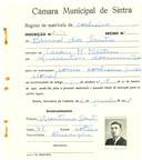 Registo de matricula de cocheiro em nome de Manuel dos Santos, morador em Casais de Mem Martins, com o nº de inscrição 2170.