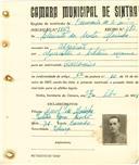 Registo de matricula de carroceiro de 2 animais em nome de Clemente da Costa Marinho, morador no Algueirão, com o nº de inscrição 1869.