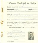 Registo de matricula de carroceiro em nome de Manuel António Carlota, morador na Baratã, com o nº de inscrição 2168.