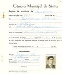 Registo de matricula de carroceiro em nome de José [...] Oliveira, morador em Dona Maria, com o nº de inscrição 2166.