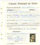 Registo de matricula de carroceiro em nome de Eduardo Rodrigues, morador na Quinta Tala de Cima, Belas, com o nº de inscrição 2172.